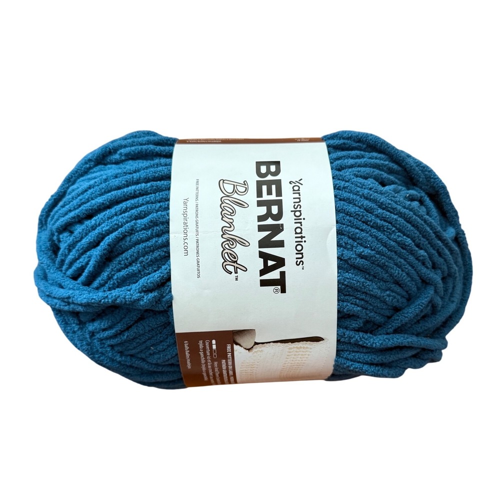 Bernat‎ Blanket Yarn Dark Teal 10.5oz Super Bulky Chenille Polyester 220 Yards